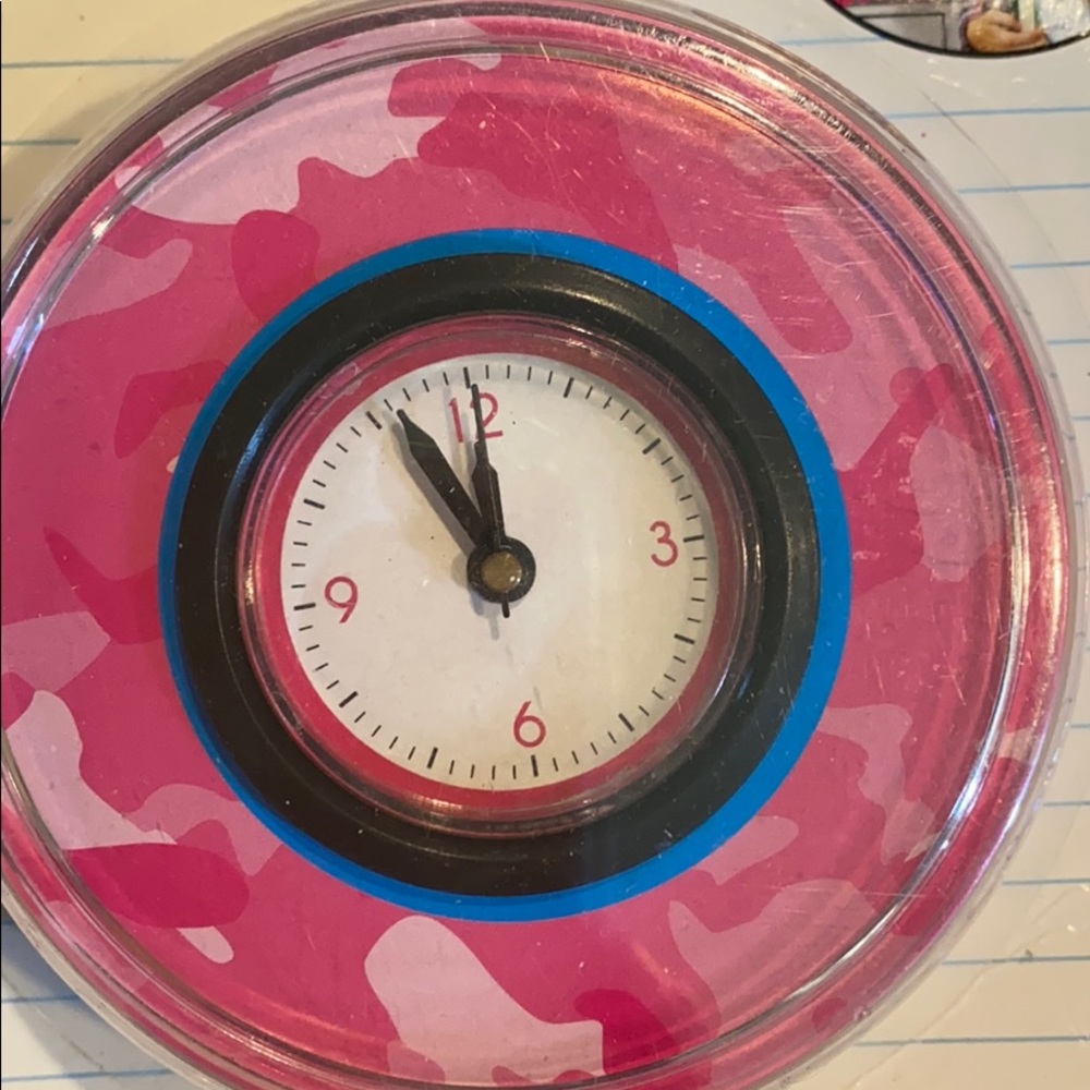 ~Locker Lounge~ Pink Camouflage Magnetic Clock